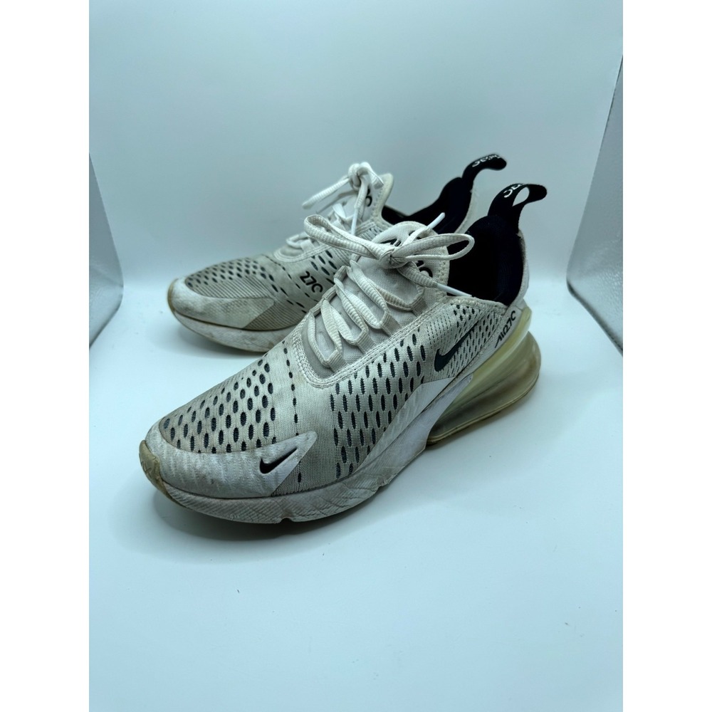 Nike Air‎ Max 270 Womens 6.5 Sneakers White Black Mesh Lace Up Running Shoes